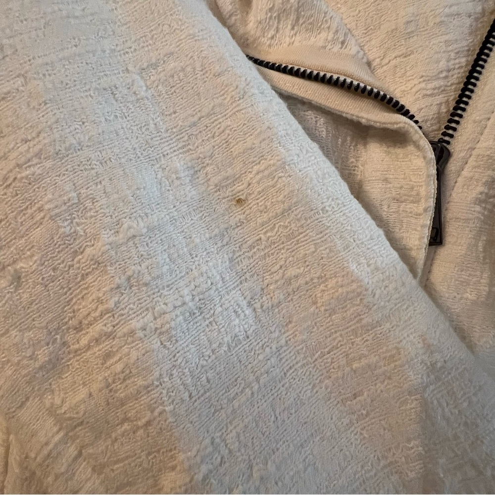 Vince ivory textured fabric asymmetrical zip jacket - Picture 8 of 9
